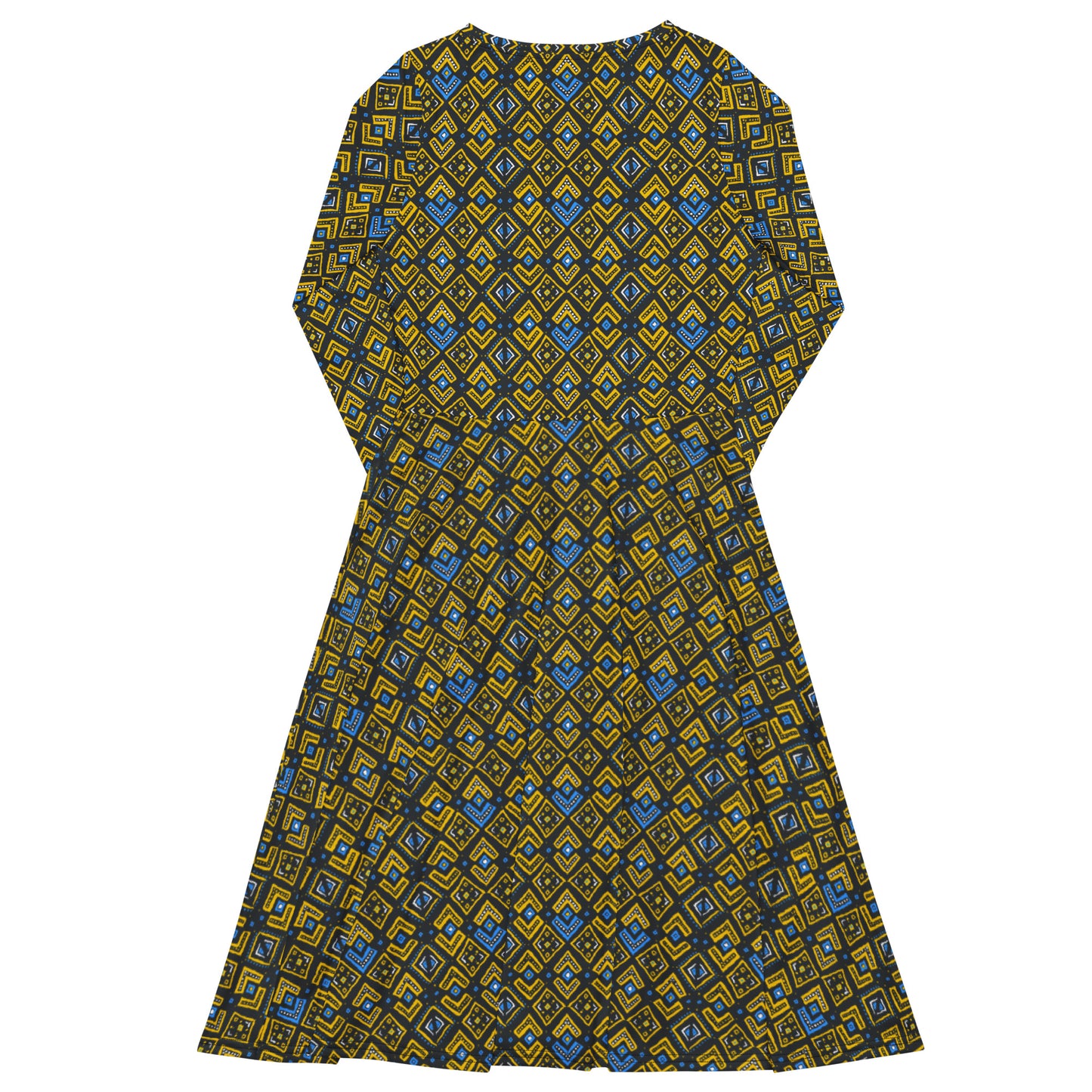 Retro Elegance Pattern Dress With Pockets