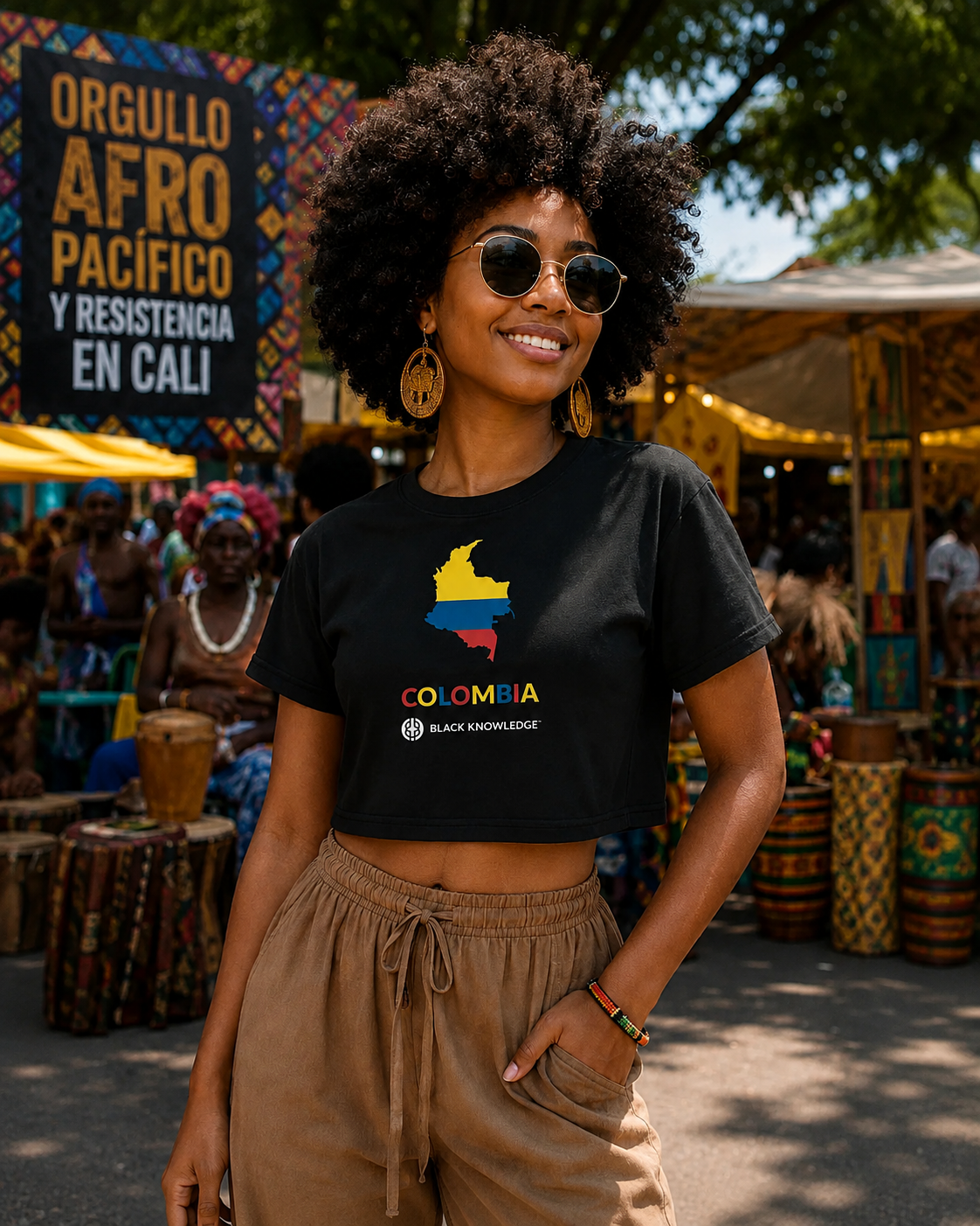 Black Knowledge Black Colombia Women’s Crop Top