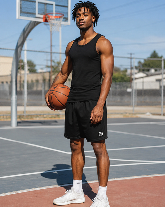 Black Men's BK Logo Athletic Shorts