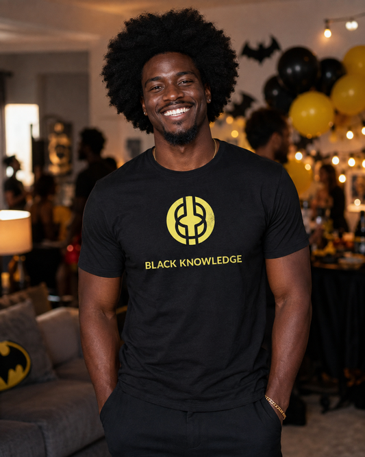 Black Knowledge Logo Black and Yellow Tee