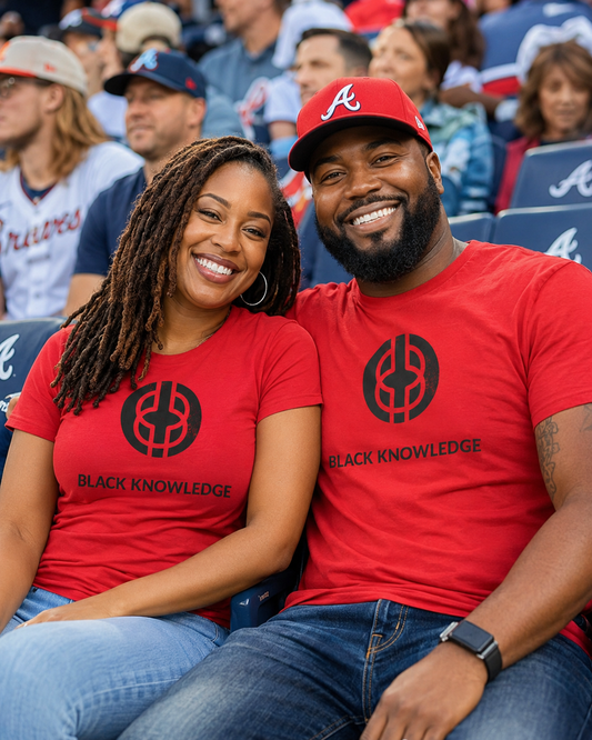 Black Knowledge Logo Red Tee