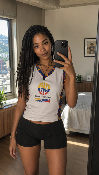 Black Knowledge Colombia White Basketball Jersey