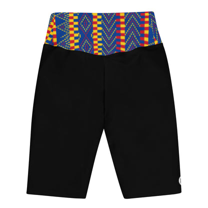 Black Colombia Pattern BK Logo Biker Shorts