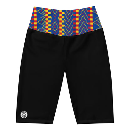 Black Colombia Pattern BK Logo Biker Shorts