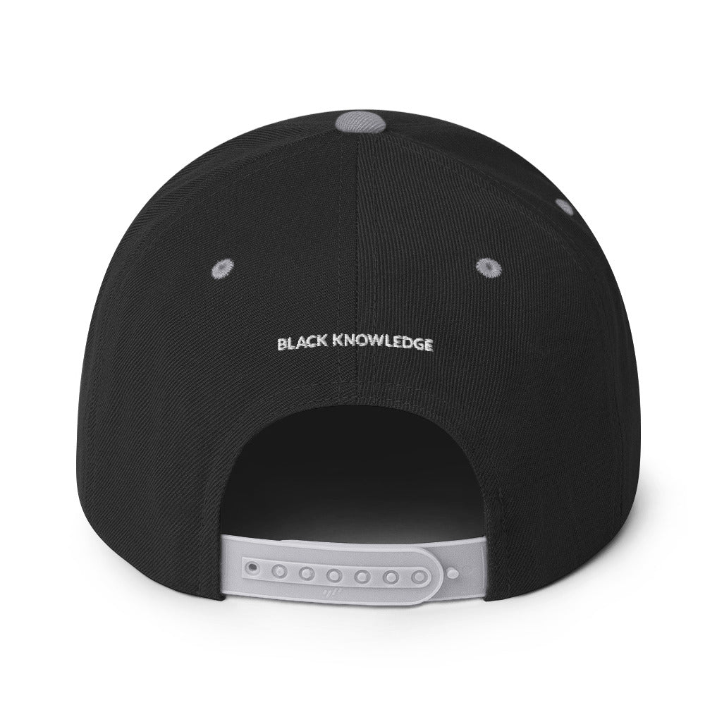 Black Knowledge Symbol Dark Colored Snapback Hat