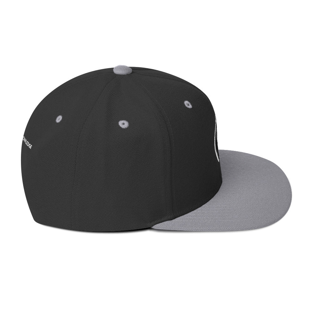 Black Knowledge Symbol Dark Colored Snapback Hat