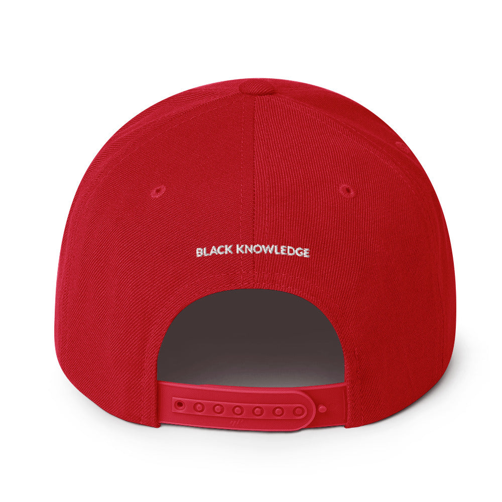 Black Knowledge Symbol Red Snapback Hat