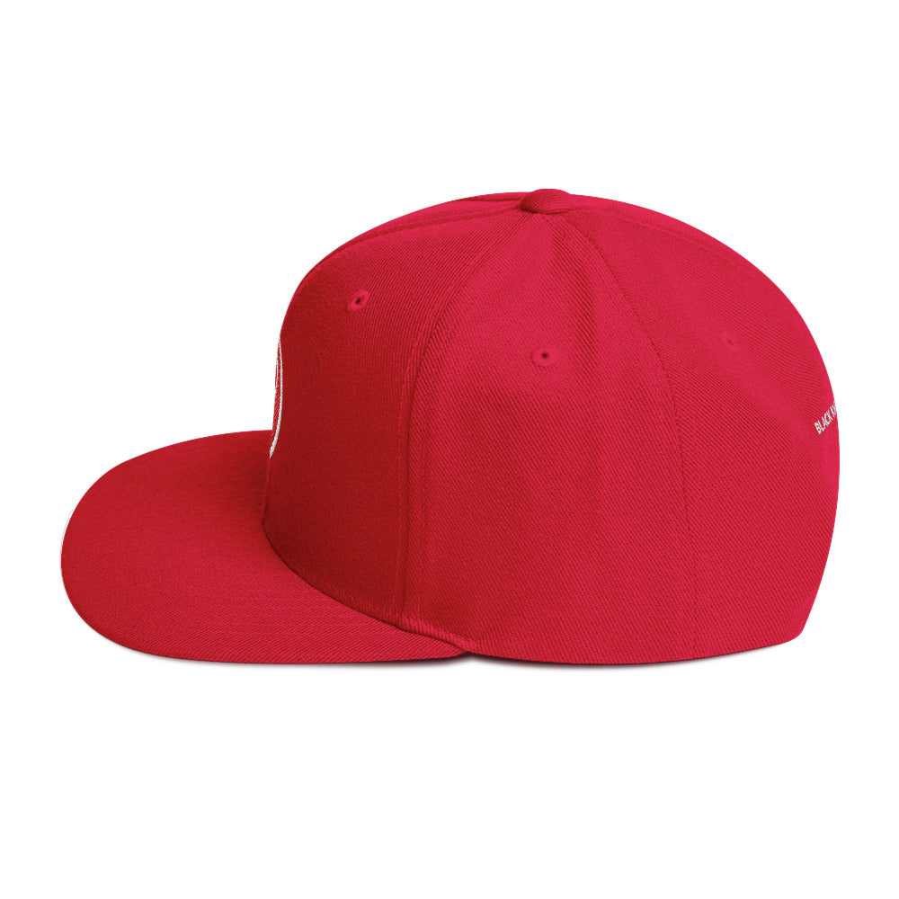 Black Knowledge Symbol Red Snapback Hat