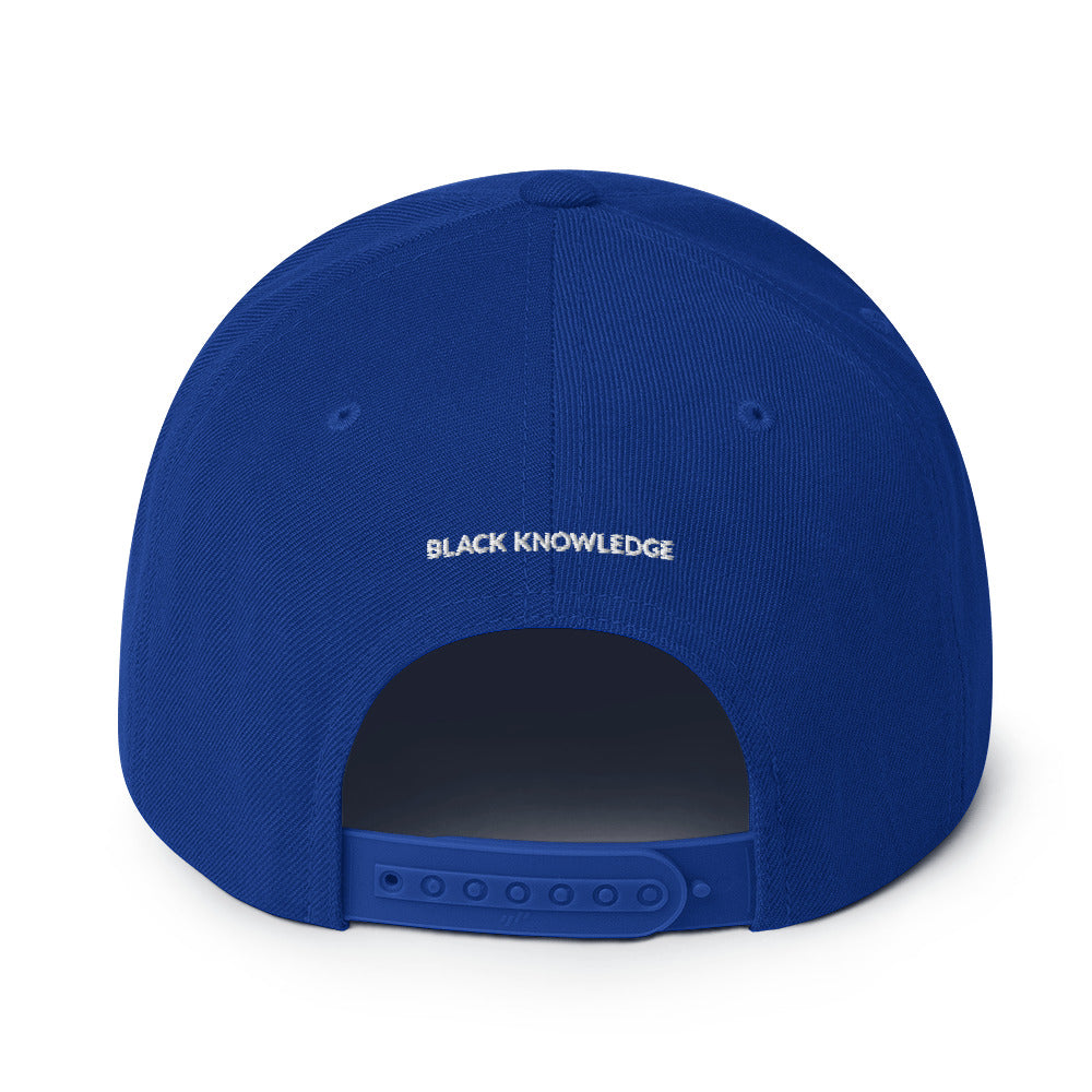 Black Knowledge Symbol Blue Snapback Hat