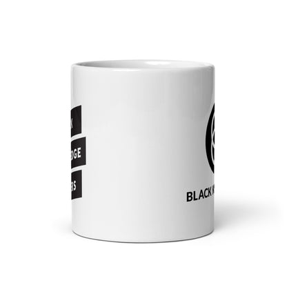 White glossy Black Knowledge Matters Mugmug