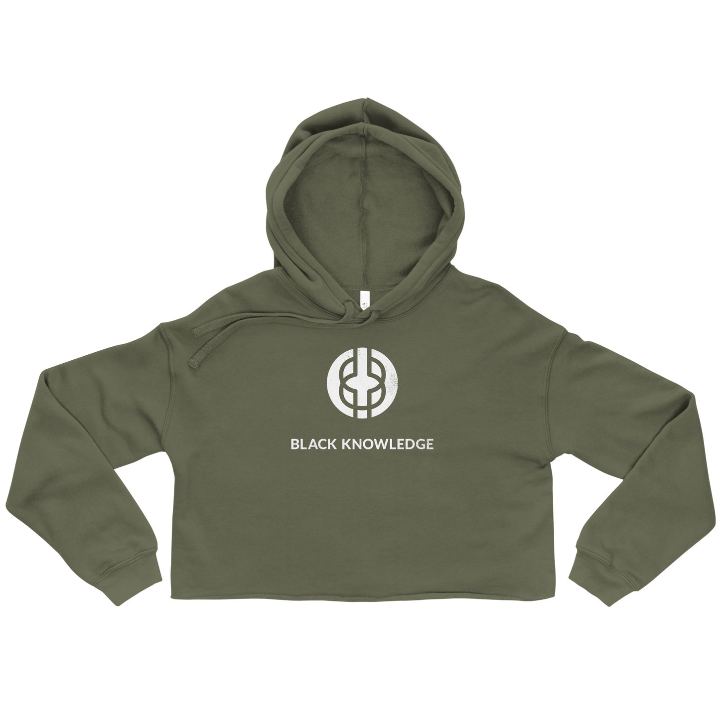 Black Knowledge Crop Top Hoodie