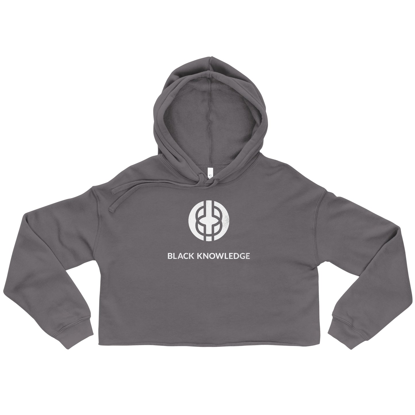 Black Knowledge Crop Top Hoodie